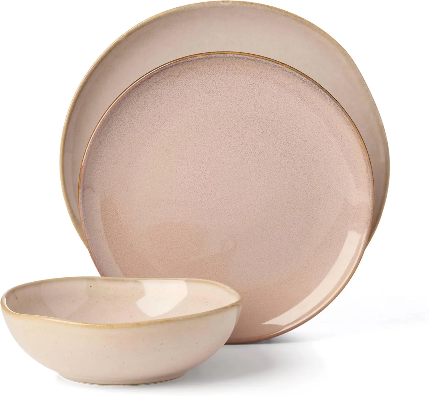 Oneida 897202 Organic Shades 12-Piece Dinnerware Set, Clay