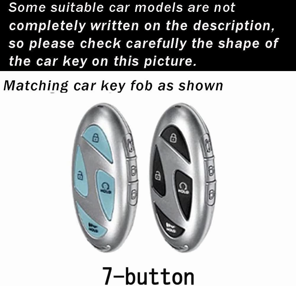ontto 7-button Key Fob Cover Gold Edge Car Key Holder Fit for Hyundai Ionic 6 Grandeur GN7 2023 Kona Ev 2023 New Kona SX 2