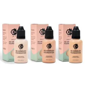 OPHIR 3x Airbrush Foundation, Fair Color Air Brush Makeup Foundation, Professional Airbrush Set for Airbrush Makeup, Includes Ivory White, Natural White & Light Brown 3 Airbrush Colors, 1oz/Bottle