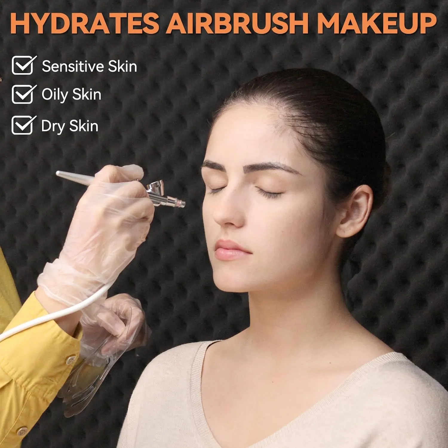 OPHIR 3x Airbrush Foundation, Fair Color Air Brush Makeup Foundation, Professional Airbrush Set for Airbrush Makeup, Includes Ivory White, Natural White & Light Brown 3 Airbrush Colors, 1oz/Bottle