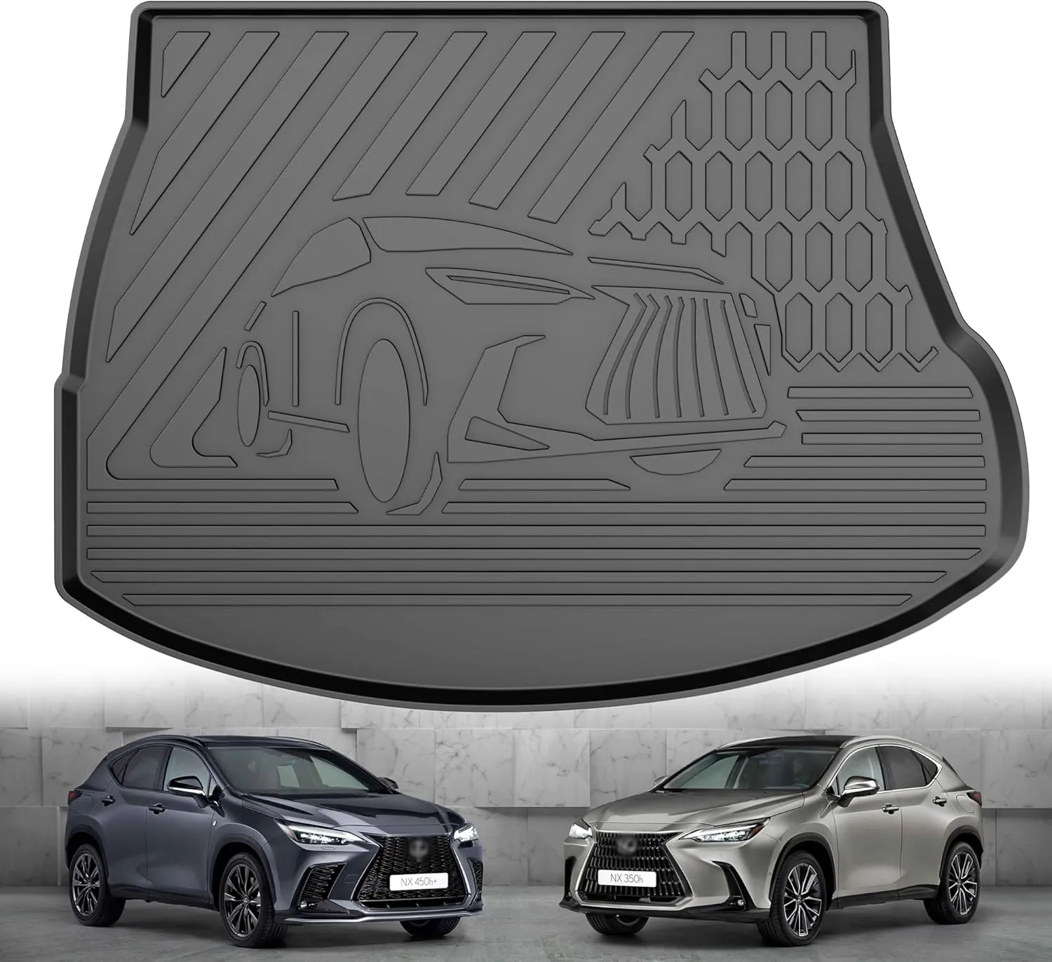 Original 2022-2025 NX Trunk Mat for Lexus NX/NX250/NX350/NX350h/NX450h  - Custom Fit TPE Cargo Liner - All Weather Cargo Mats for Lexus NX & NX Hybrid 2022 2023 2024 Accessories