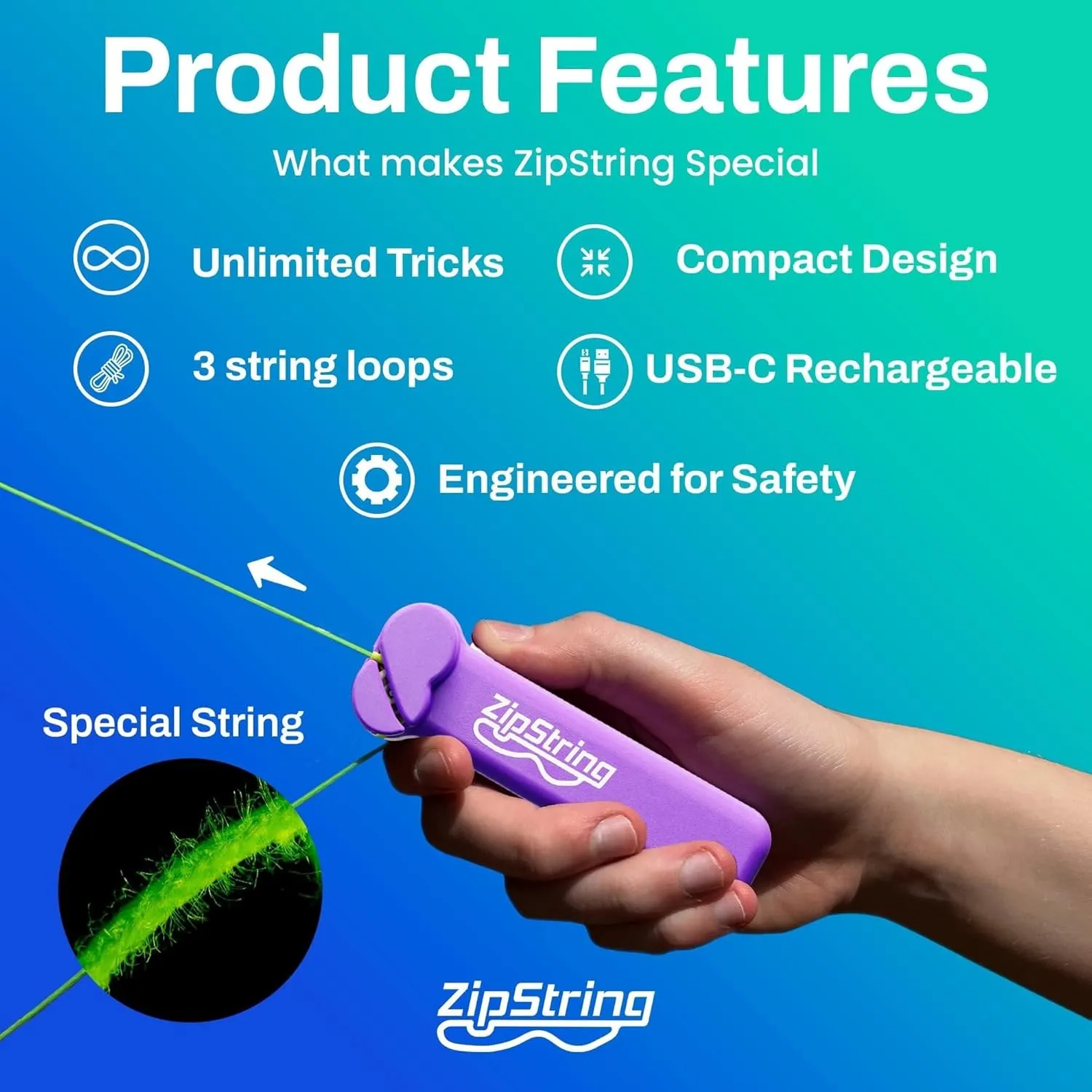 Original - As Seen on Shark Tank - Classic Rope Launcher Toy, Perfect for Kids & Adults - Fly a String Loop in The Air for Endless Tricks & Fun, Wonderment Awaits, Vivacious Violet