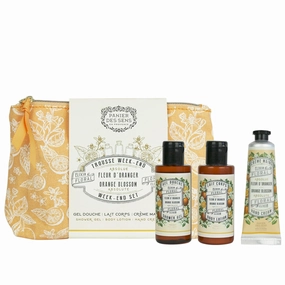 Panier des Sens – Orange Blossom Set for Women – Body Lotion   Shower Gel   Hand Cream - Birthday Gift for Her - Body Care Kit with 96% Natural Ingredients – Self Care Gifts for women