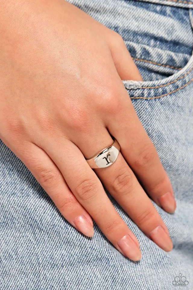 Paparazzi Ring ~ Monogram Memento - Silver - R