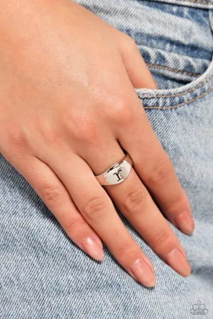 Paparazzi Ring ~ Monogram Memento - Silver - R