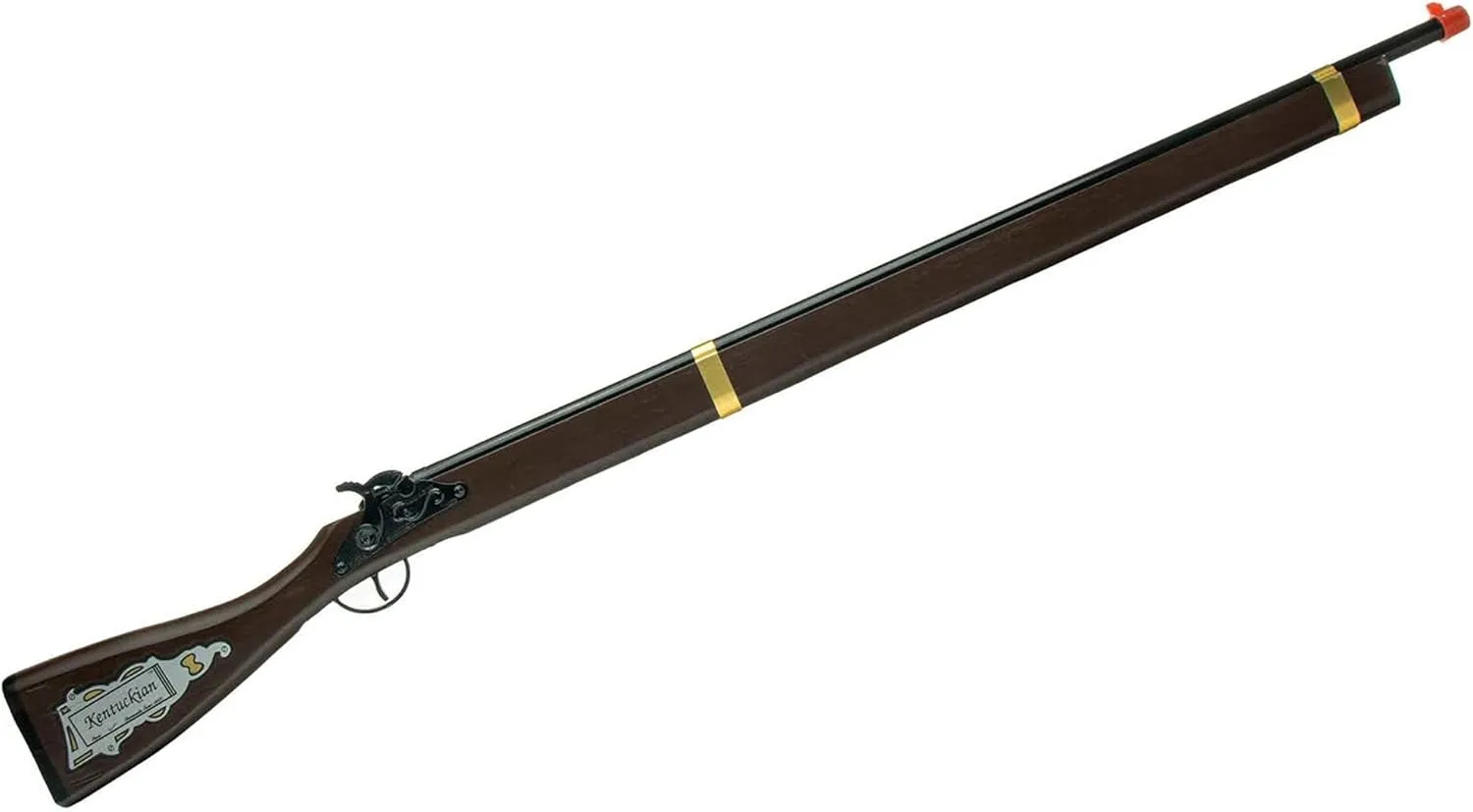 PARRIS CLASSIC QUALITY TOYS EST. 1936 Kentucky Rifle - Real Wood & Steel Single, Shot Cap Rifle, Solid One-Piece Wood Stock, Die-Cast Metal, Fires #917 Caps, Great Theatrical Prop, Pre-1898 Design