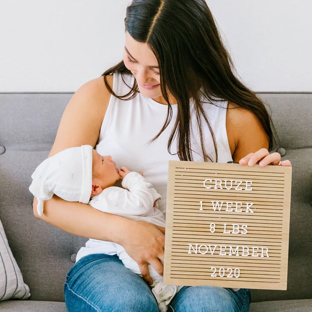 Pearhead Natural Wood Letterboard Set