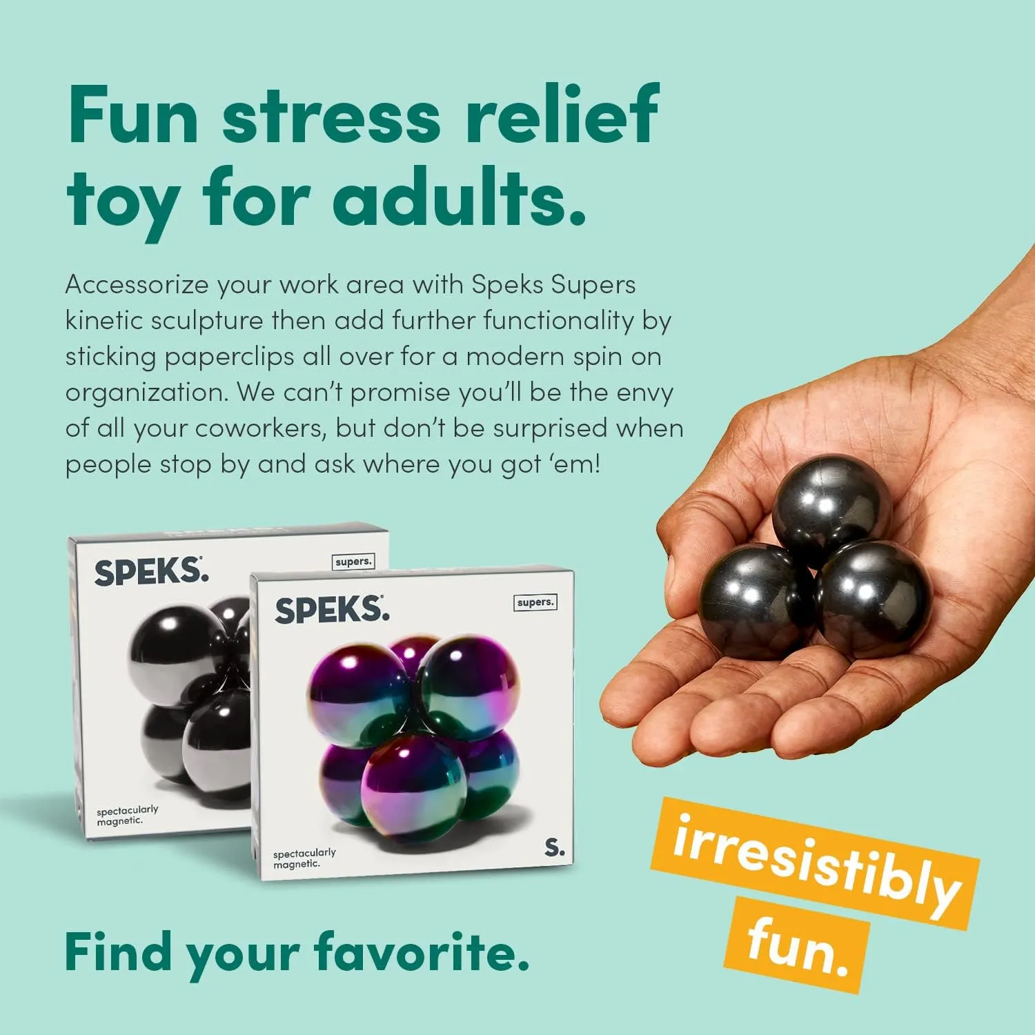 peks Supers Magnetic Balls Fidget Toy for Adults and Teens 14  | Stress Relief, Desk Toy | Set of 6 | Oil Slick