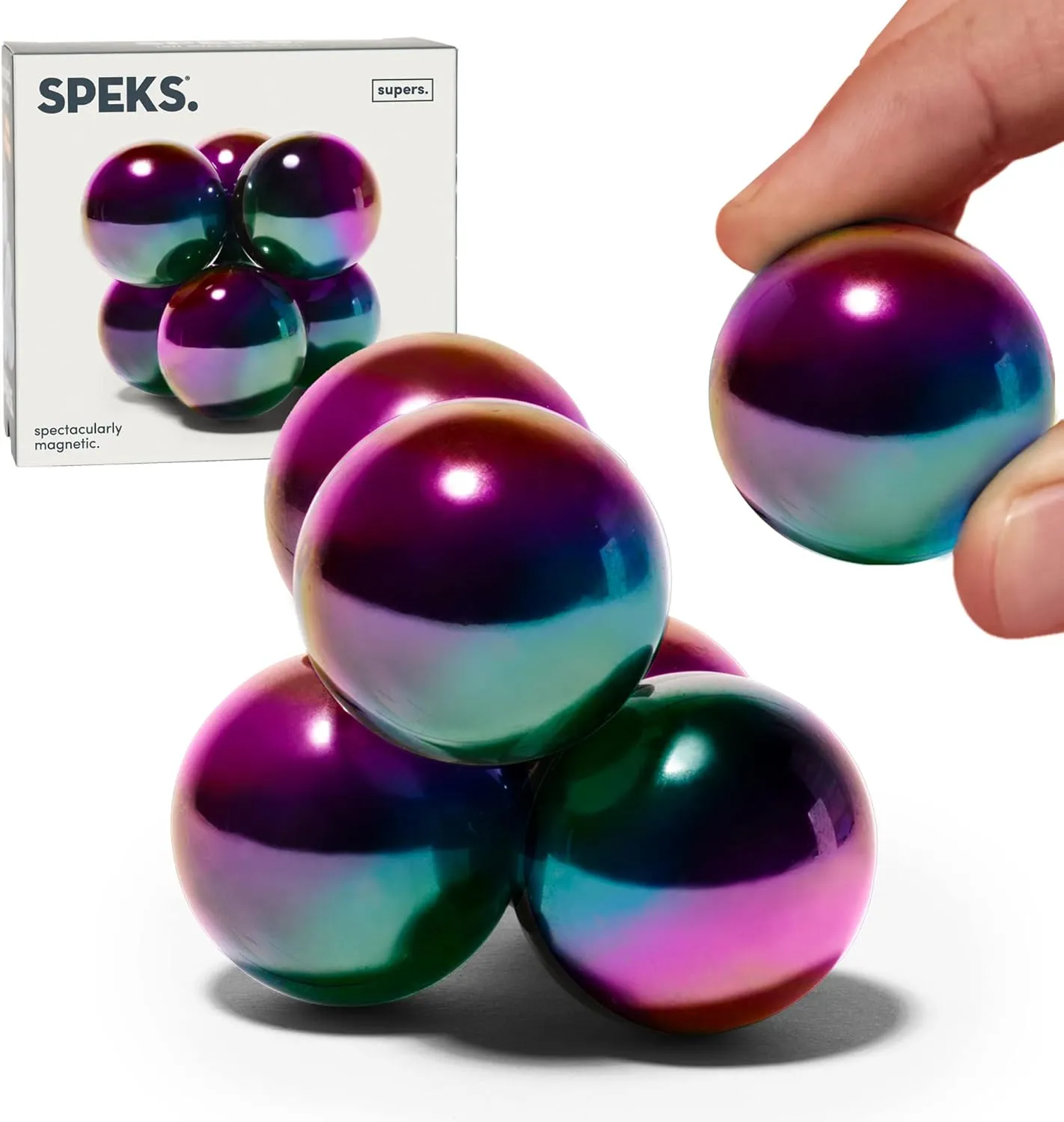 peks Supers Magnetic Balls Fidget Toy for Adults and Teens 14  | Stress Relief, Desk Toy | Set of 6 | Oil Slick