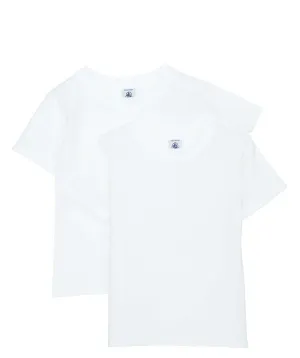 PETIT BATEAU Set of 2 Boy's Short Sleeves White Undershirt Sizes 2-18 Style 15043-23992 (Size 10 Style 15043)