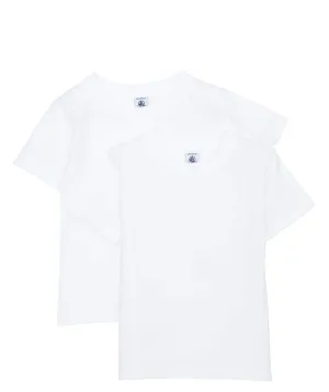 PETIT BATEAU Set of 2 Boy's Short Sleeves White Undershirt Sizes 2-18 Style 15043-23992 (Size 18 Style 15043)