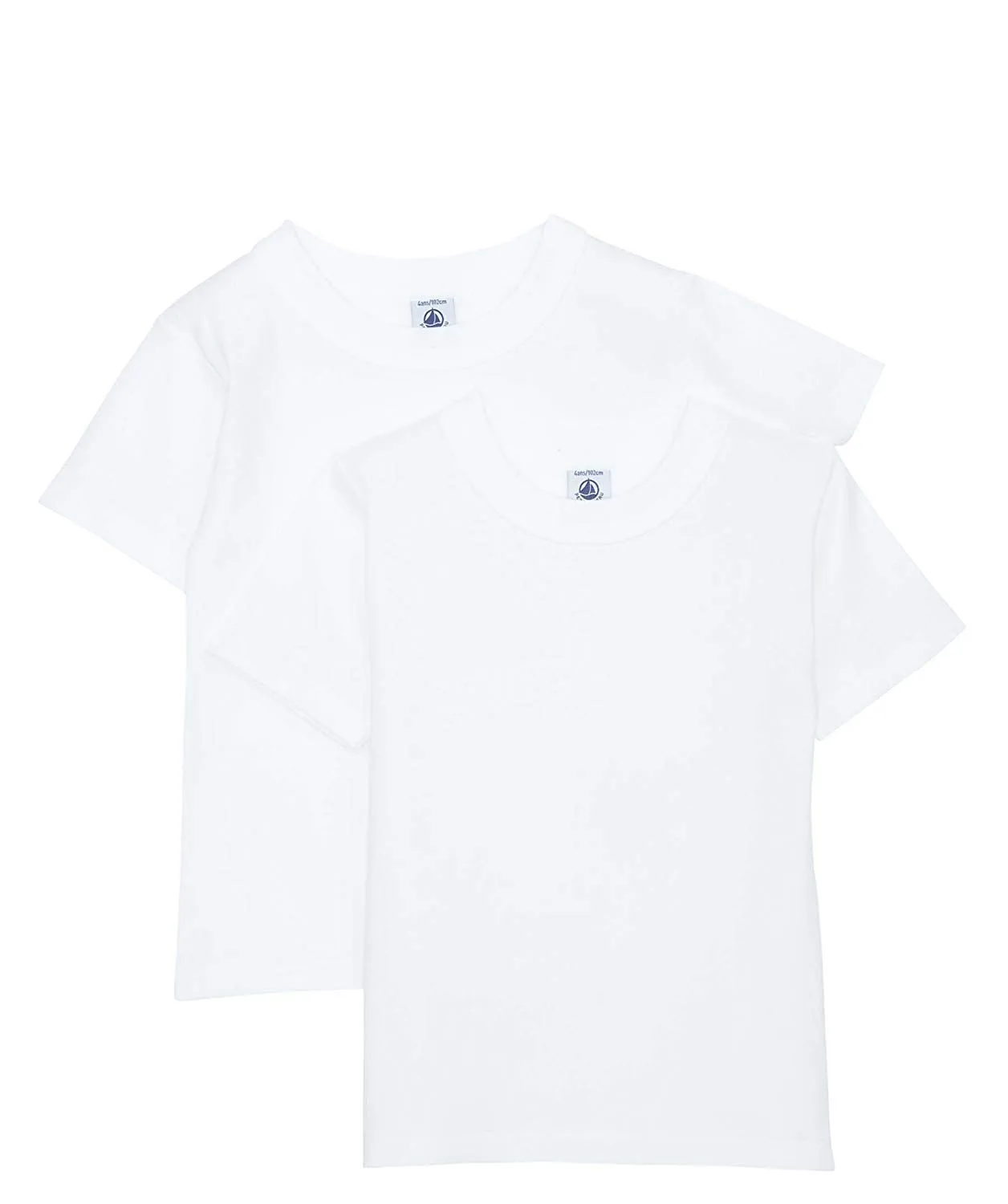 PETIT BATEAU Set of 2 Boy's Short Sleeves White Undershirt Sizes 2-18 Style 15043-23992 (Size 18 Style 15043)