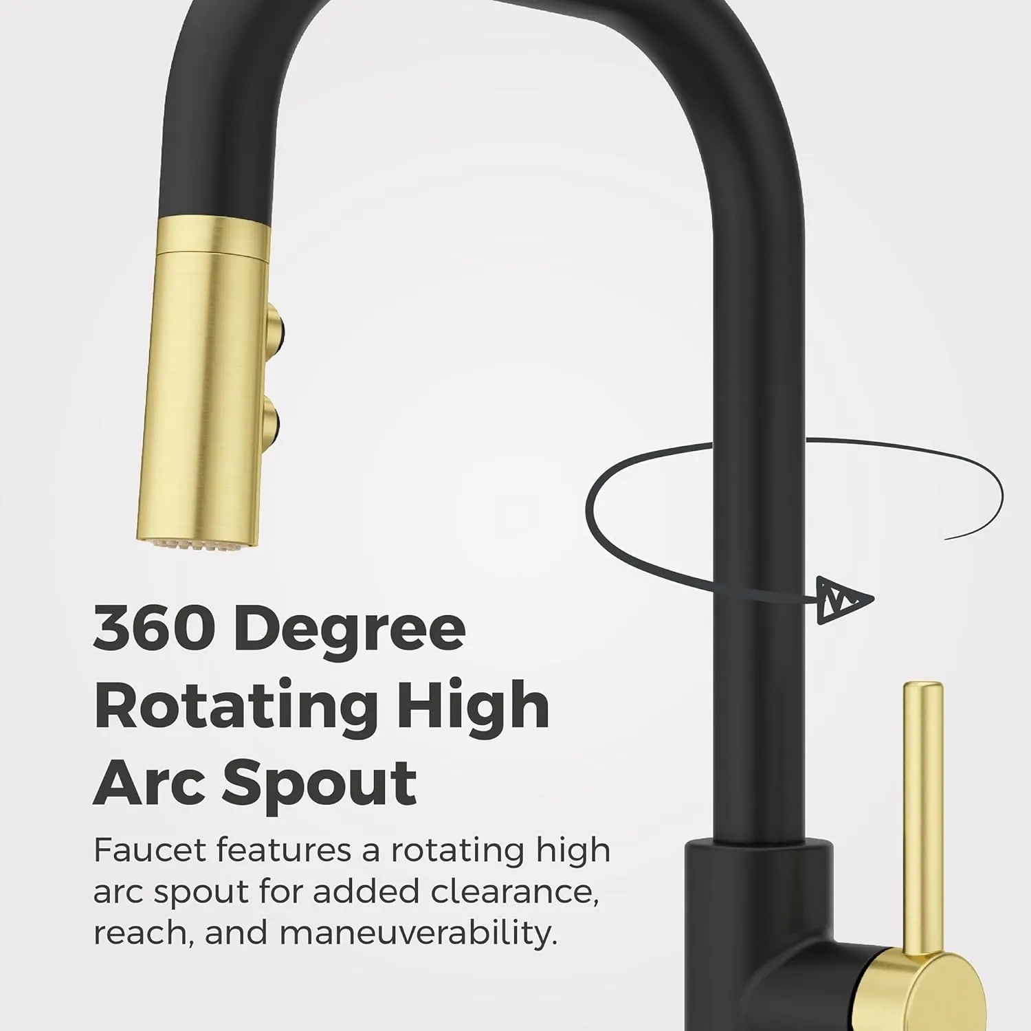 Pfister Zanna Kitchen Faucet with Pull Down Sprayer and Soap Dispenser, Single Handle, High Arc, Matte Black and Brushed Gold Finish, F5297ZNRBBG