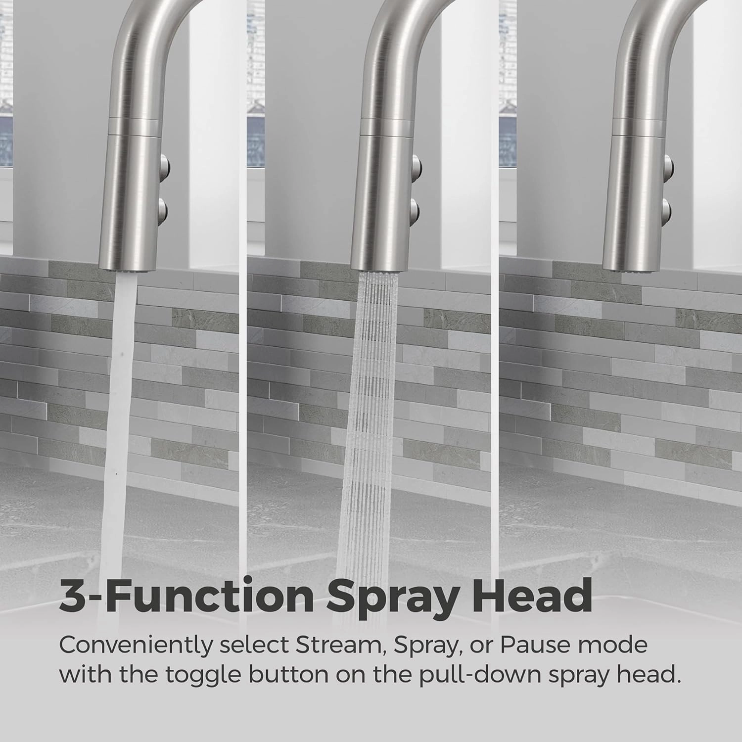 Pfister Zanna Kitchen Faucet with Pull Down Sprayer and Soap Dispenser, Single Handle, High Arc, Spot Defense Stainless Steel Finish, F5297ZNRGS