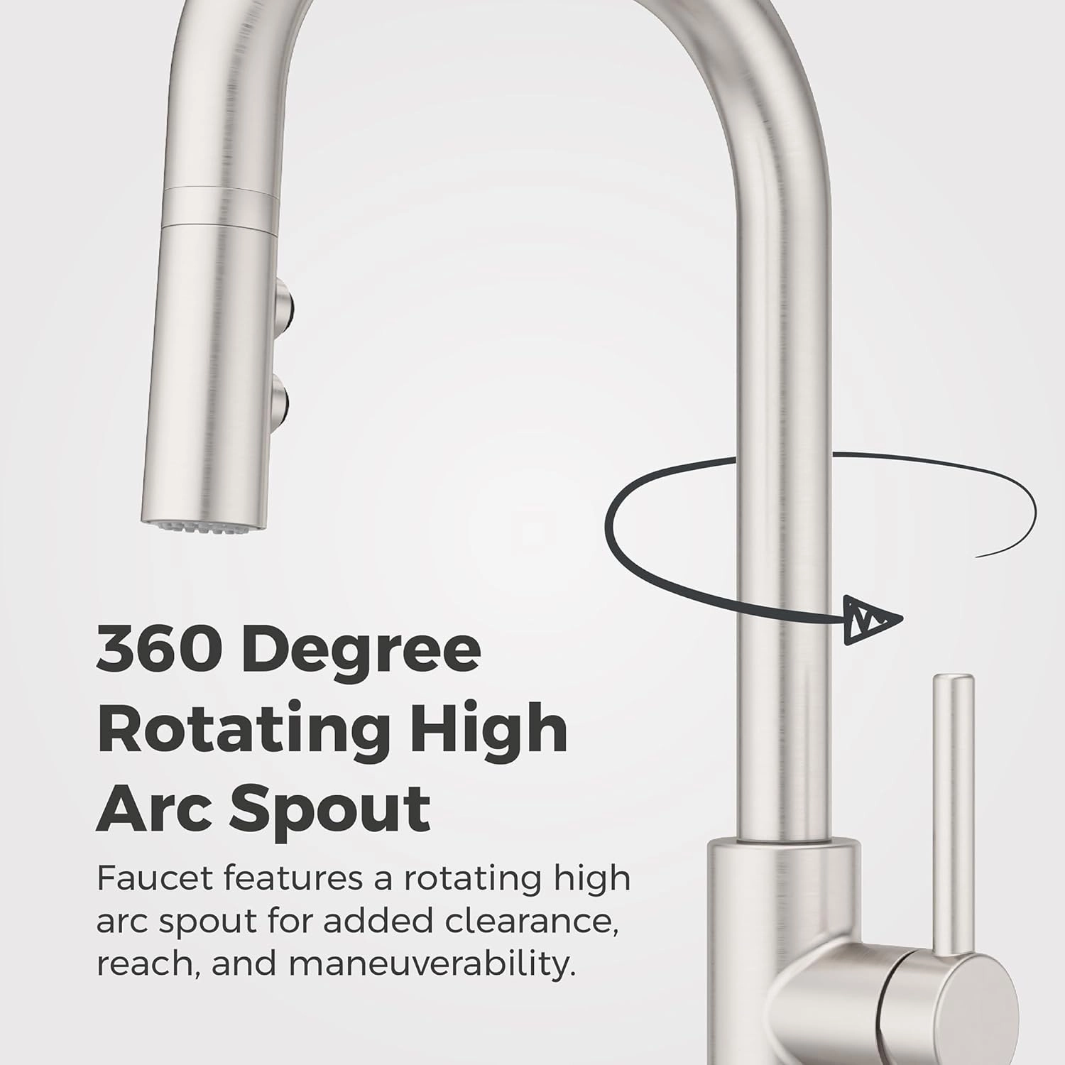 Pfister Zanna Kitchen Faucet with Pull Down Sprayer and Soap Dispenser, Single Handle, High Arc, Spot Defense Stainless Steel Finish, F5297ZNRGS