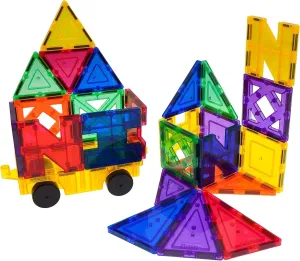 PicassoTiles Magnet Building Tiles Inspirational Kit 3D Building, Magnetic Tiles Building Blocks Construction Toy Block Stack, Magnetic Blocks Kids Magnet Building Tiles Marble stem Toy Set