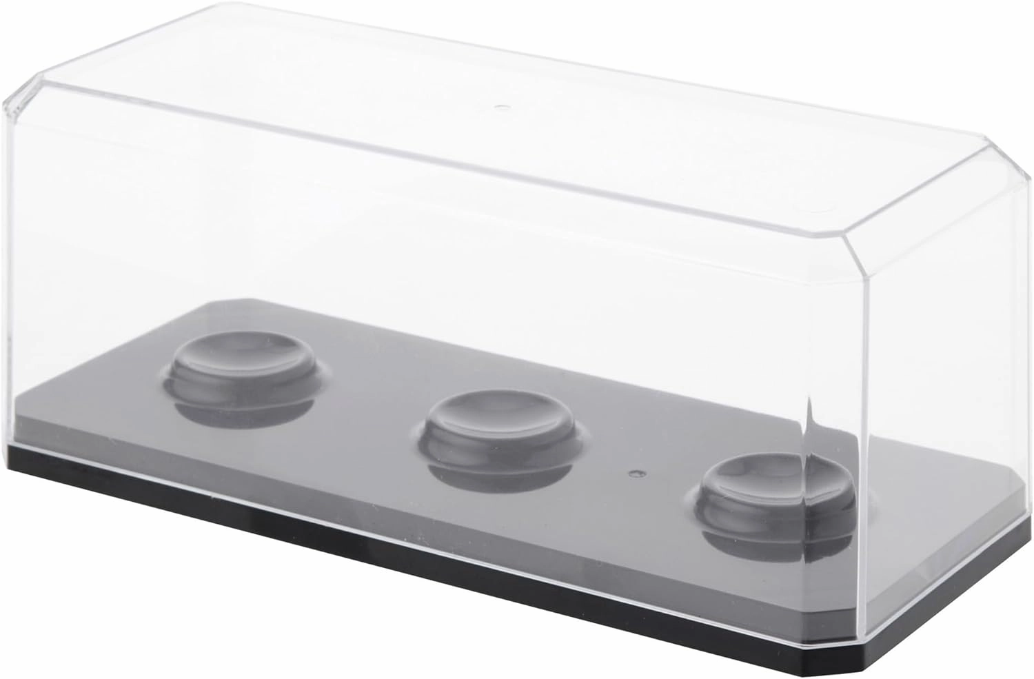 Pioneer Plastics 143C3GOLF-BB-UV Clear Plastic 3 Golf Ball Display Case with Black Base (UV Resistant), 6.125" W x 2.625" D x 2.25" H, Pack of 4