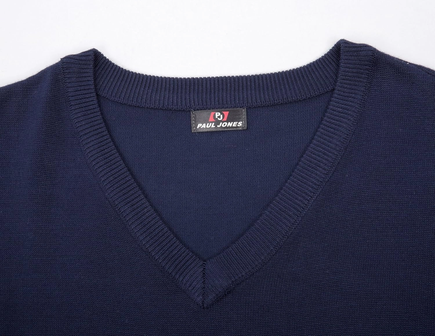 PJ PAUL JONES Mens V-Neck Knitted Sweater Vest Solid Plain Sleeveless Pullover Knitwear