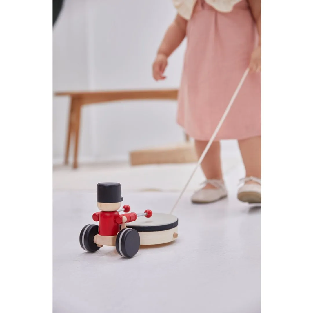PlanToys Pull Along Drummer Toddler Toys Musical Instruments for Toddlers Gifting Idea for 12m 