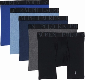 Polo Ralph Lauren Men's Stretch Fit Classic Boxer Briefs 5 Pack