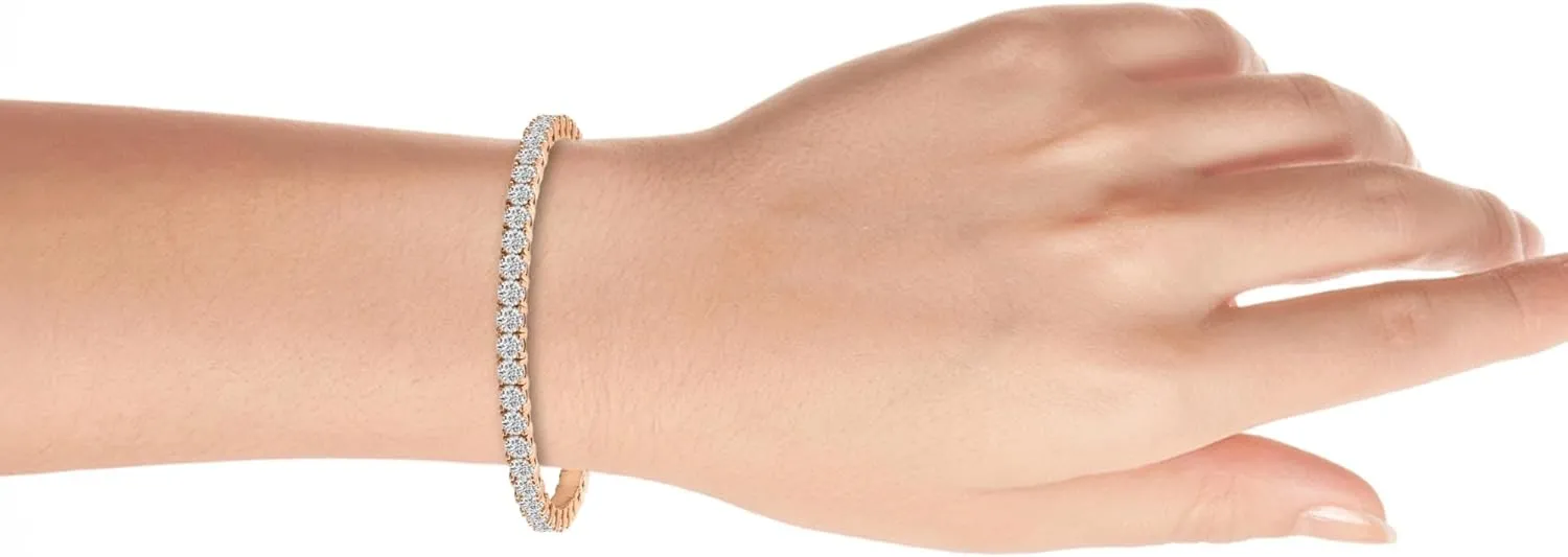 Pompeii 10Ct TW Diamond Flexible Tennis Bracelet Bangle 14k Gold Lab Grown (G,VS2-SI1)