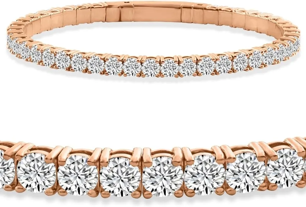 Pompeii 10Ct TW Diamond Flexible Tennis Bracelet Bangle 14k Gold Lab Grown (G,VS2-SI1)