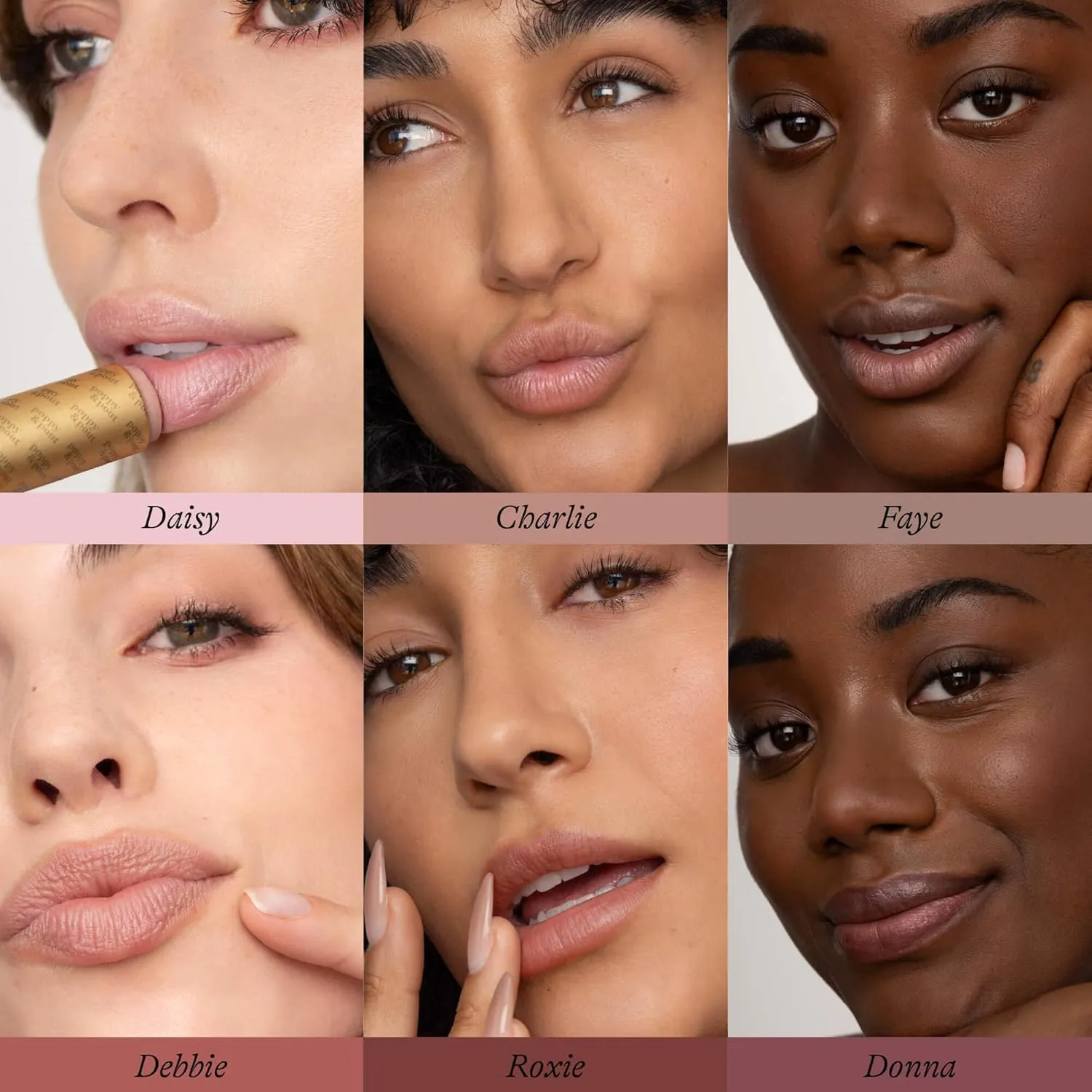 Poppy & Pout All Natural Lip Tints, Sustainable Cardboard Tubes, Hand-filled, Beeswax, Vitamin E, Coconut Oil, Cruelty Free (6pk Premium Gift Set)