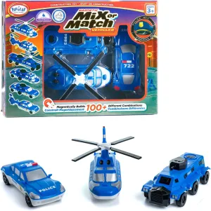 POPULAR PLAYTHINGS Mix or Match Vehicles, Magnetic Toy Play Set, Police