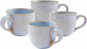 Portmeirion 12oz Minerals Mug, Aquamarine (Set of 4) - Stoneware Coffee Cup, Sturdy Ceramic Mug, Microwave, Dishwasher, Freezer, Oven Safe - Artisan Made Drinkware for Tea, Expresso, Latte