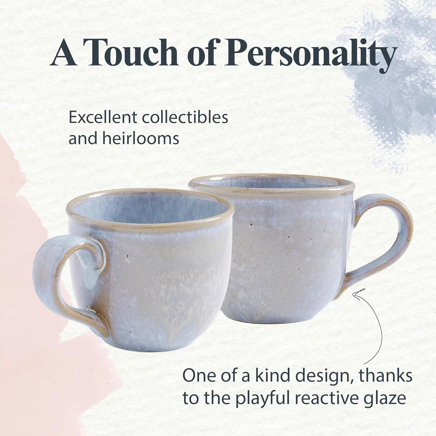 Portmeirion Minerals Mug, Aquamarine - 12oz Stoneware Coffee Cup, Sturdy Ceramic Mug, Microwave, Dishwasher, Freezer, Oven Safe - Artisan Made Drinkware for Tea, Expresso, Latte