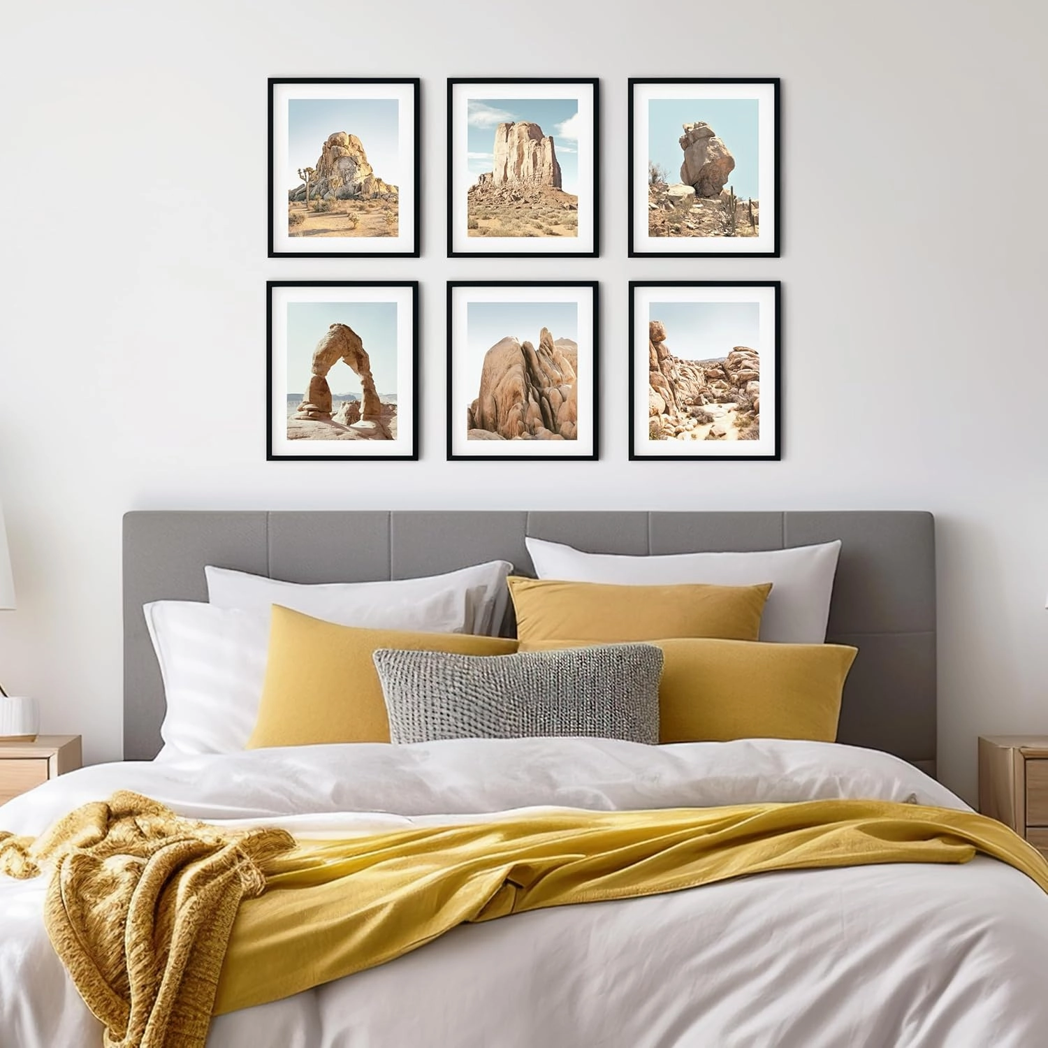 Poster Champs Desert Wall Decor - Neutral Southwestern Landscape Art Prints - Set of 6, 8x10, Unframed
