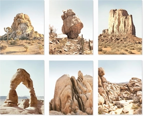 Poster Champs Desert Wall Decor - Neutral Southwestern Landscape Art Prints - Set of 6, 8x10, Unframed