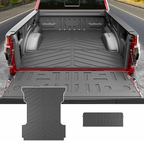 powoq 6.5FT Bed Mat Compatible with 2021 2022 2023 2024 2025 Ford F-150 Tailgate Mat TPE Truck Bed Liner Replacement for 2021-2025 Ford F150 Accessories (6.5FT Bed Mat Tailgate Mat)