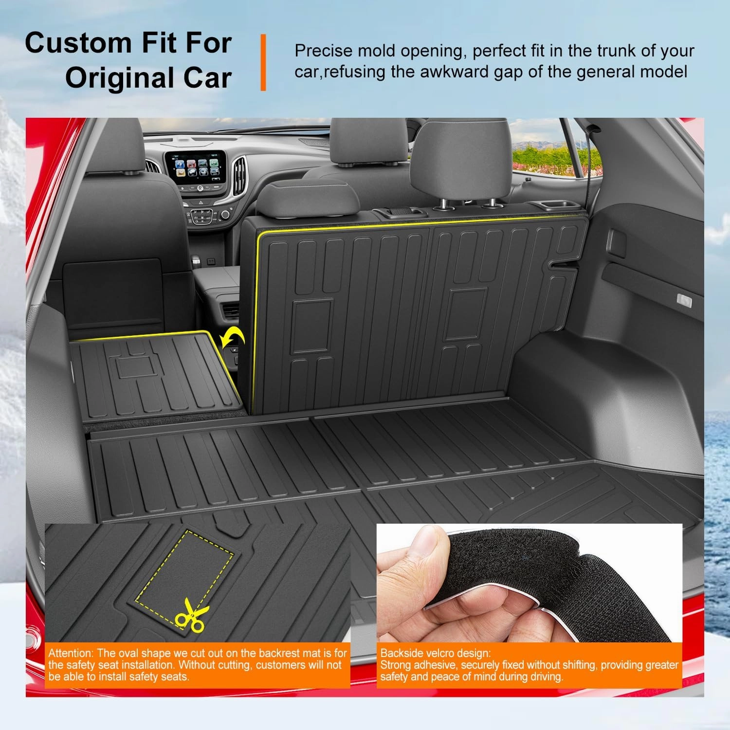 powoq Cargo Mat Compatible with 2025 Chevy Equinox GMC Terrain No EV Trunk Mat Cargo Liner Trunk Liner Replacement for 2025 Chevy Equinox Accessories