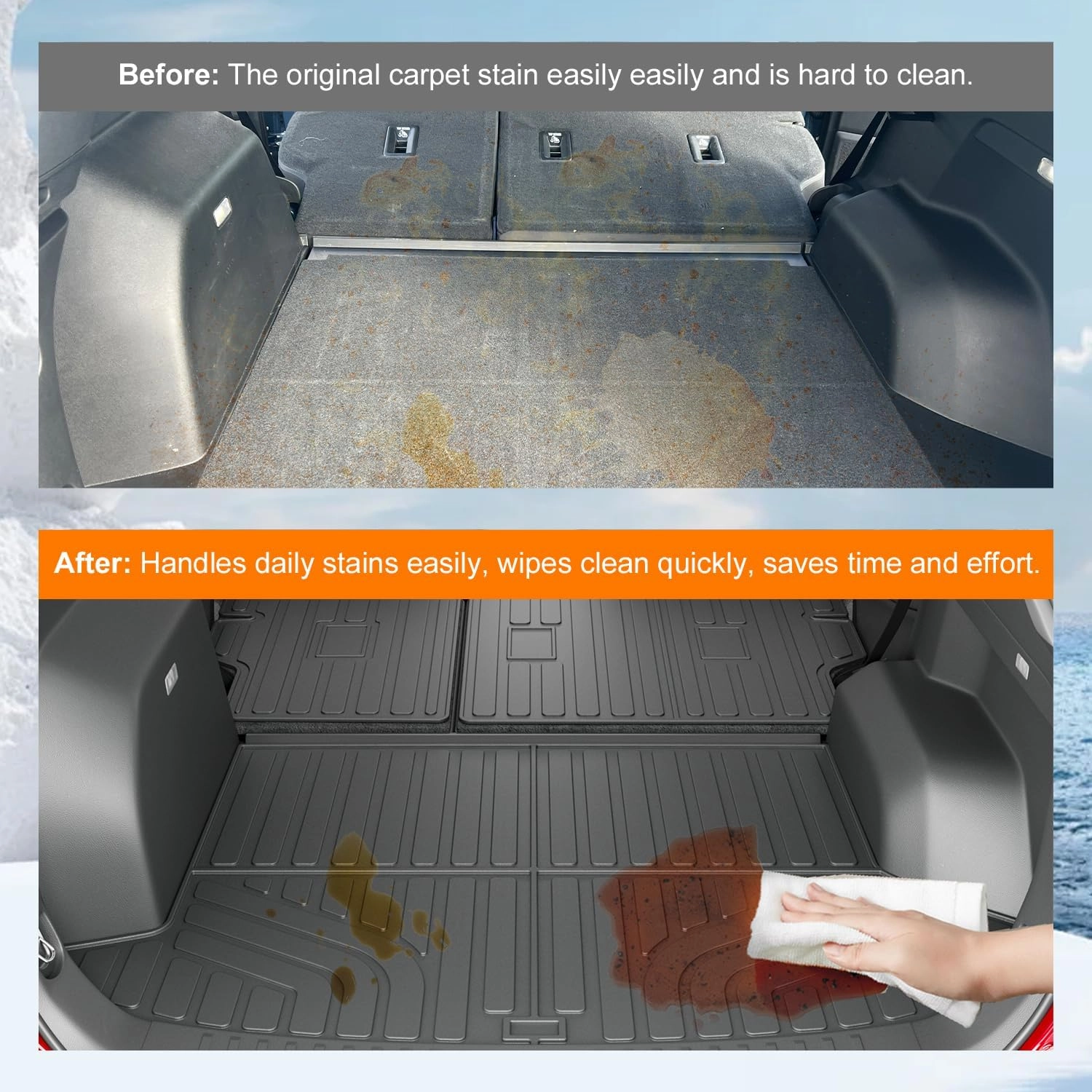 powoq Cargo Mat Compatible with 2025 Chevy Equinox GMC Terrain No EV Trunk Mat Cargo Liner Trunk Liner Replacement for 2025 Chevy Equinox Accessories