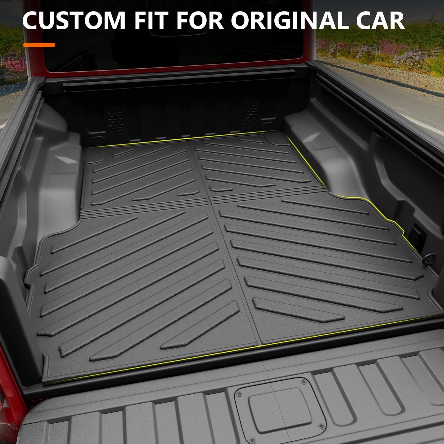 powoq Floor Mats Compatible with 2020-2025 Jeep Gladiator JT Truck Bed Mat Floor Liner Truck Mat 5FT Bed Mat TPE Truck Liner Replacement for 20-25 Jeep Gladiator Accessories (Truck Mat   Floor Mats)
