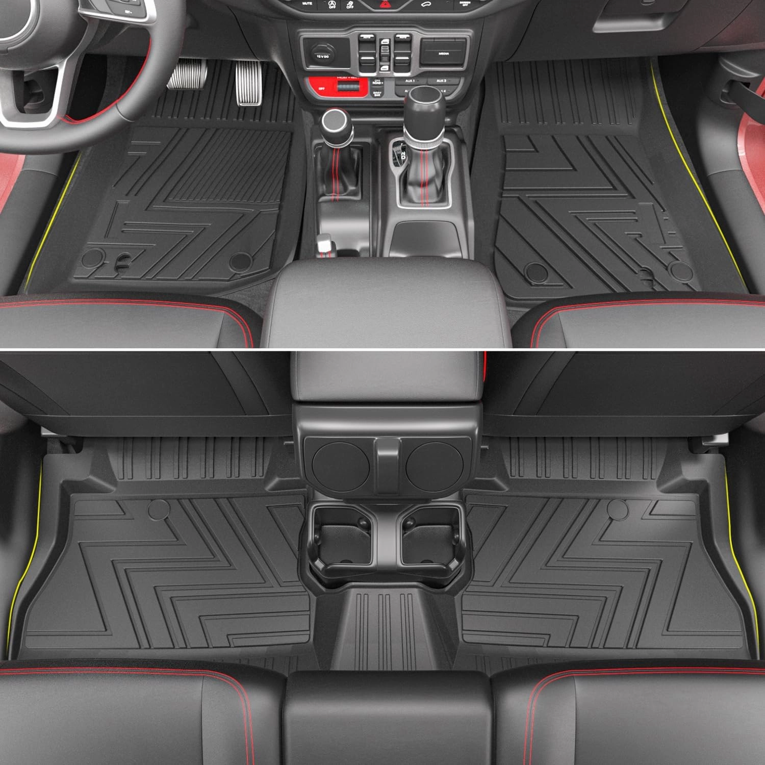 powoq Floor Mats Compatible with 2020-2025 Jeep Gladiator JT Truck Bed Mat Floor Liner Truck Mat 5FT Bed Mat TPE Truck Liner Replacement for 20-25 Jeep Gladiator Accessories (Truck Mat   Floor Mats)