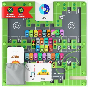 Premium Magnetic Alphabet Maze Age 3-7, Montessori Toddlers Toy,Wooden Car Puzzle Sensory Fine Motor Skills Board Boys Girls Preschool Letters Learning Activities Travel Toy Kids Easter Birthday Gift