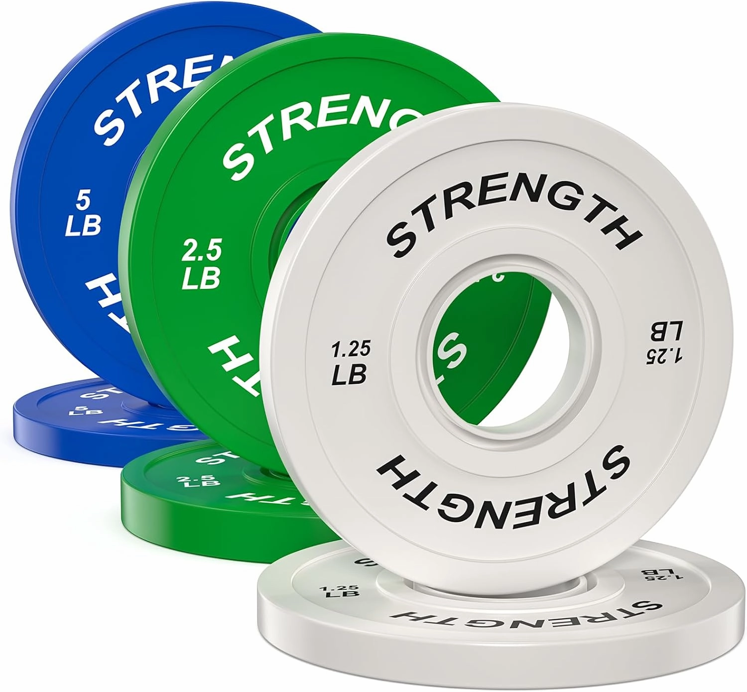 Premium Color-Coded Rubber Bumper Plates Set - 2 Inch Olympic Weight Plates for Home Gym Cross and Strength Training