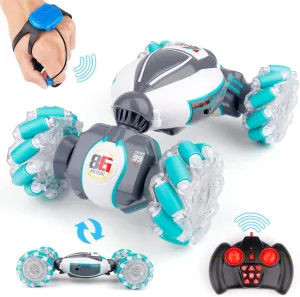 PREPOP Gesture Sensing RC Stunt Car Toys for 6-12 yr Boys&Girls - Best Birthday Gifts for Kids, 2.4Ghz Hand Controlled Remote Control Twist Cars, 4WD Transform Off Road for Rotating