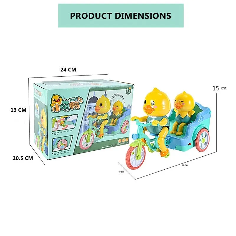 Press & Go Crawling Funny Duck Auto Rickshaw Tricycle with Music and Light