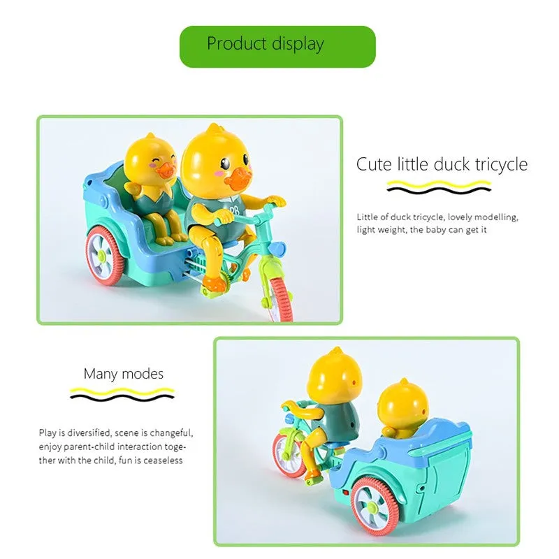 Press & Go Crawling Funny Duck Auto Rickshaw Tricycle with Music and Light