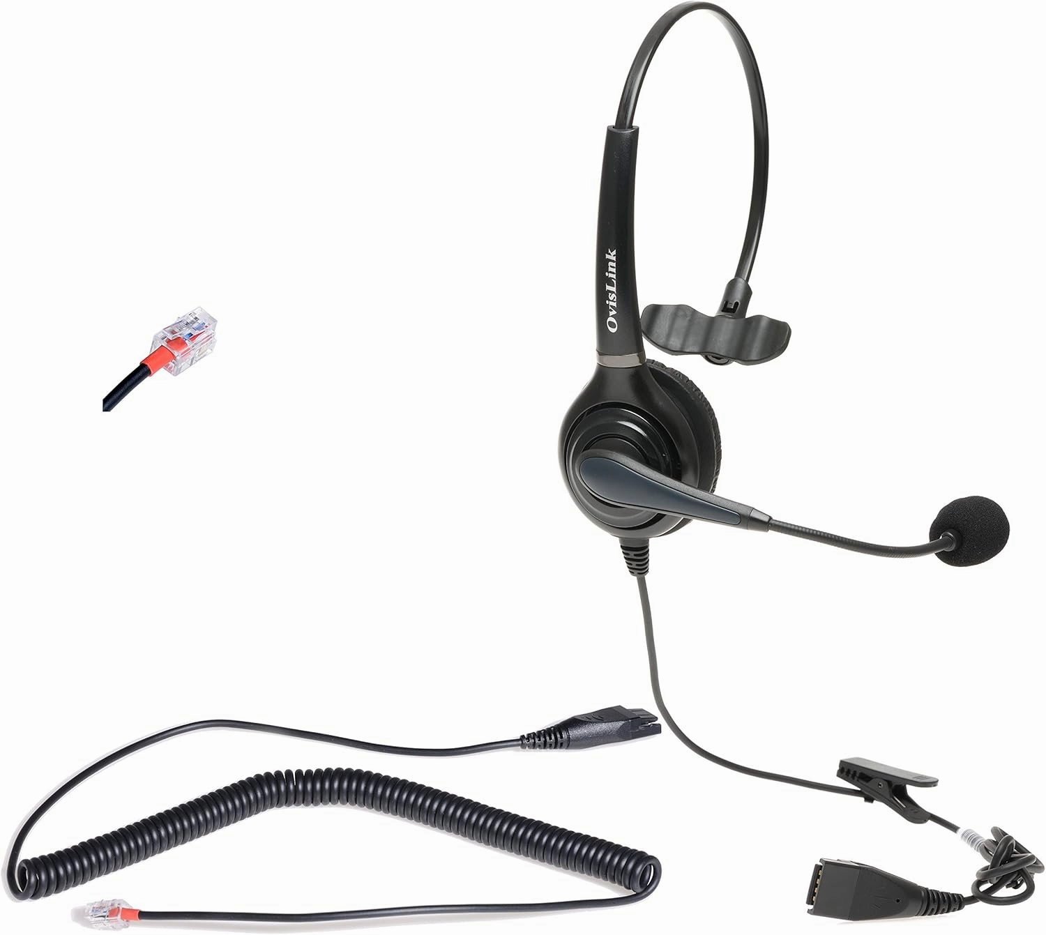 Professional Call center headset for Avaya 9600/1600 Series Phones, Grandstream High-End series, Snom, Zultys Phones, Flexible, Rotatable Microphone, Comfortable all-day, durable, bottom cord included