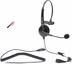 Professional Call center headset for Avaya 9600/1600 Series Phones, Grandstream High-End series, Snom, Zultys Phones, Flexible, Rotatable Microphone, Comfortable all-day, durable, bottom cord included