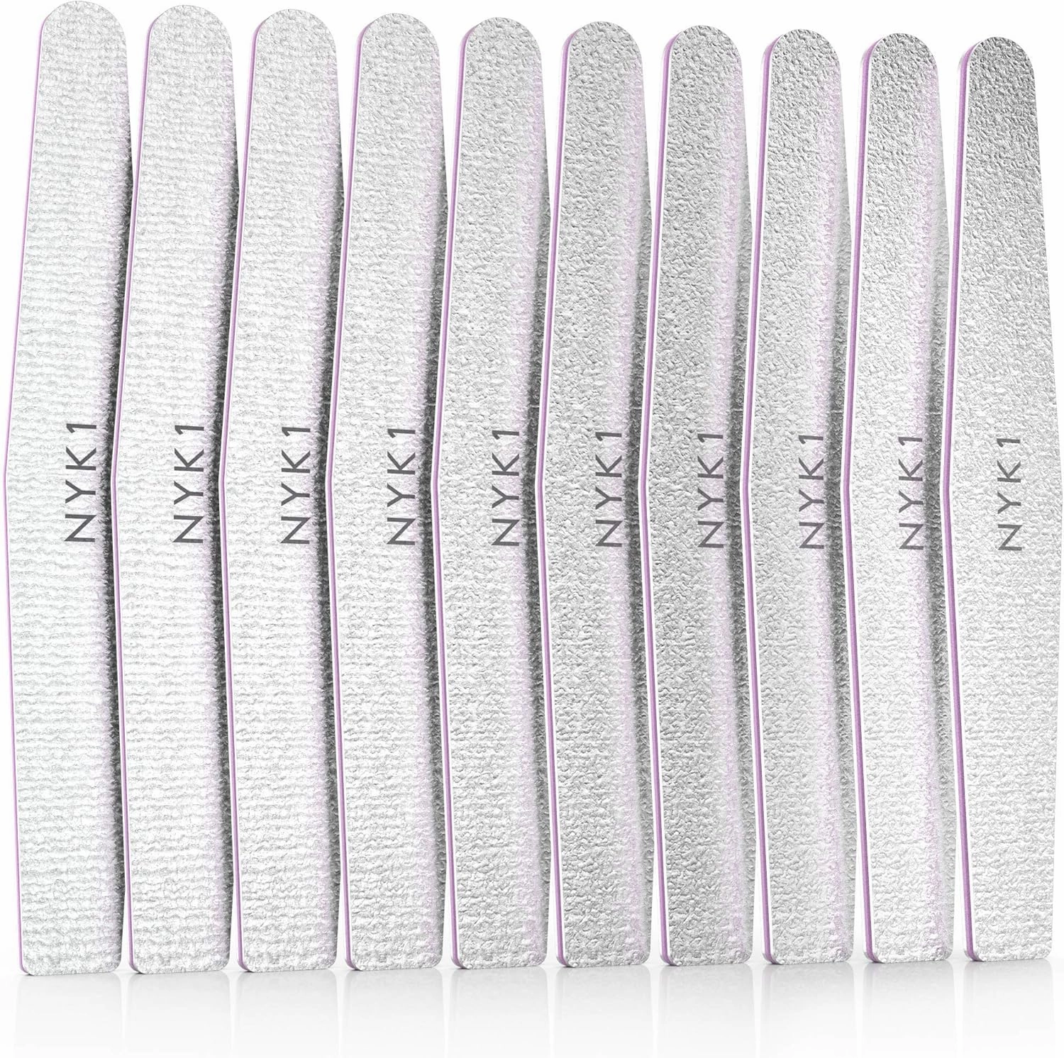 Professional Nail Files Emery Boards - (Pack of 10) STRONG HIGH QUALITY Nails Files 100 180 Grit File Emery Boards For Nails Natural Acrylic Nails Nail File Set