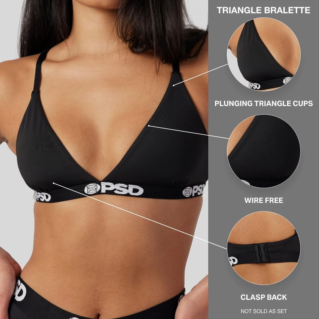 PSD Women's Modal Premium Triangle Bralette - Bralettes for Women with Adjustable Straps and Breathable Fabric