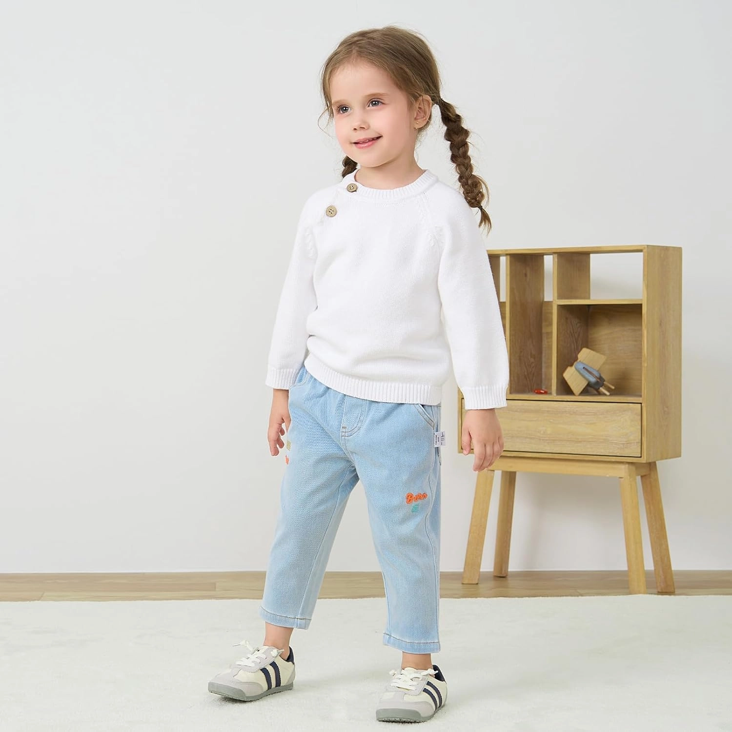 pureborn Baby Toddler Boys Girls Pullover Sweater Cotton Knit Button Closure Sweaters