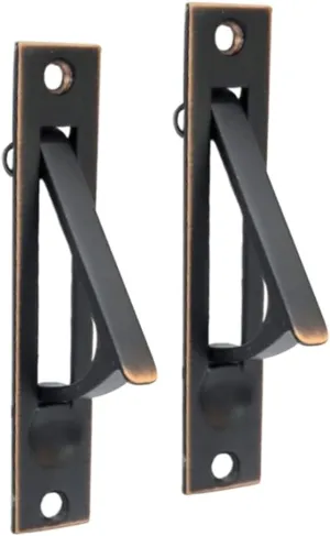 QCAA Solid Brass Edge Pull, 4", Aged Classic Bronze, 2 Pack, Made in Taiwan