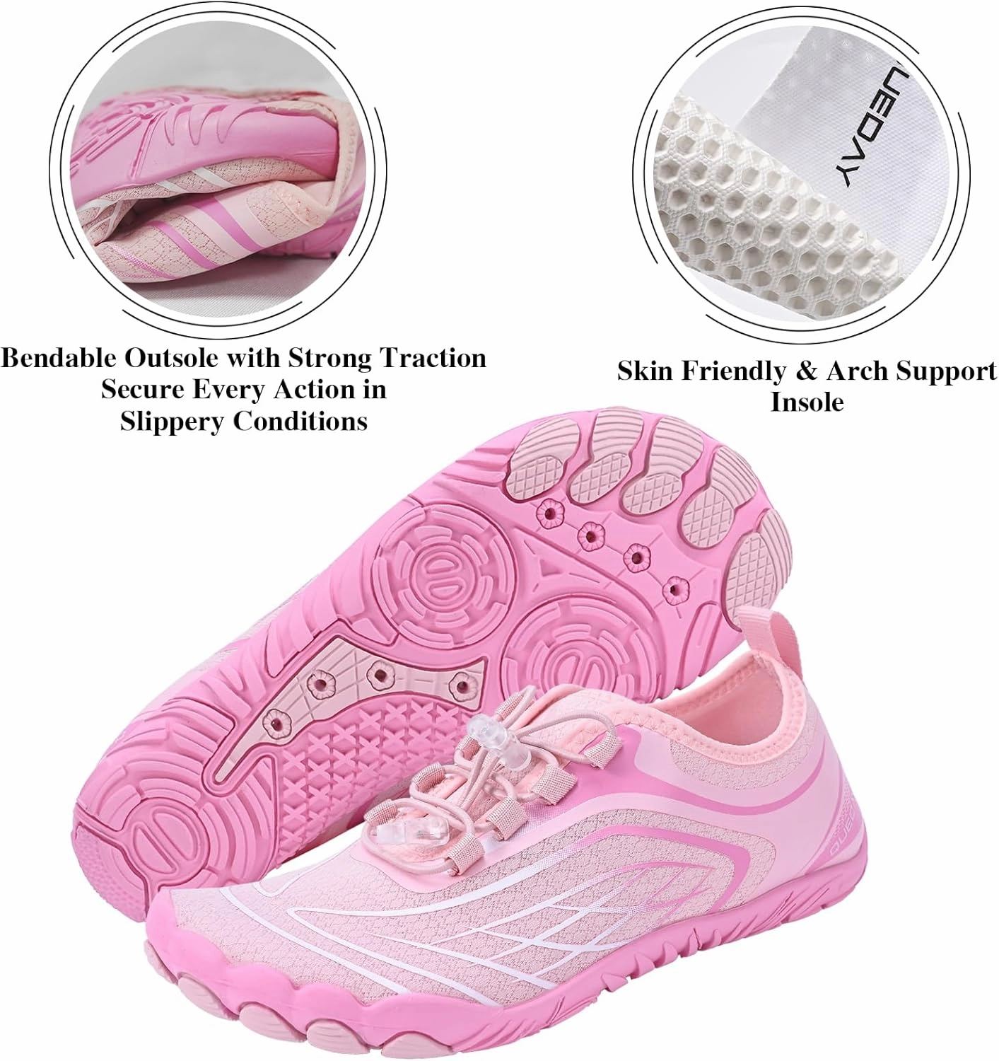 Queday Water Shoes for Women Men Quick Dry Barefoot Shoes Athletic Lightweight Sports Aqua Socks Outdoor Swim Hiking Diving Surf Fishing Walking Kayaking