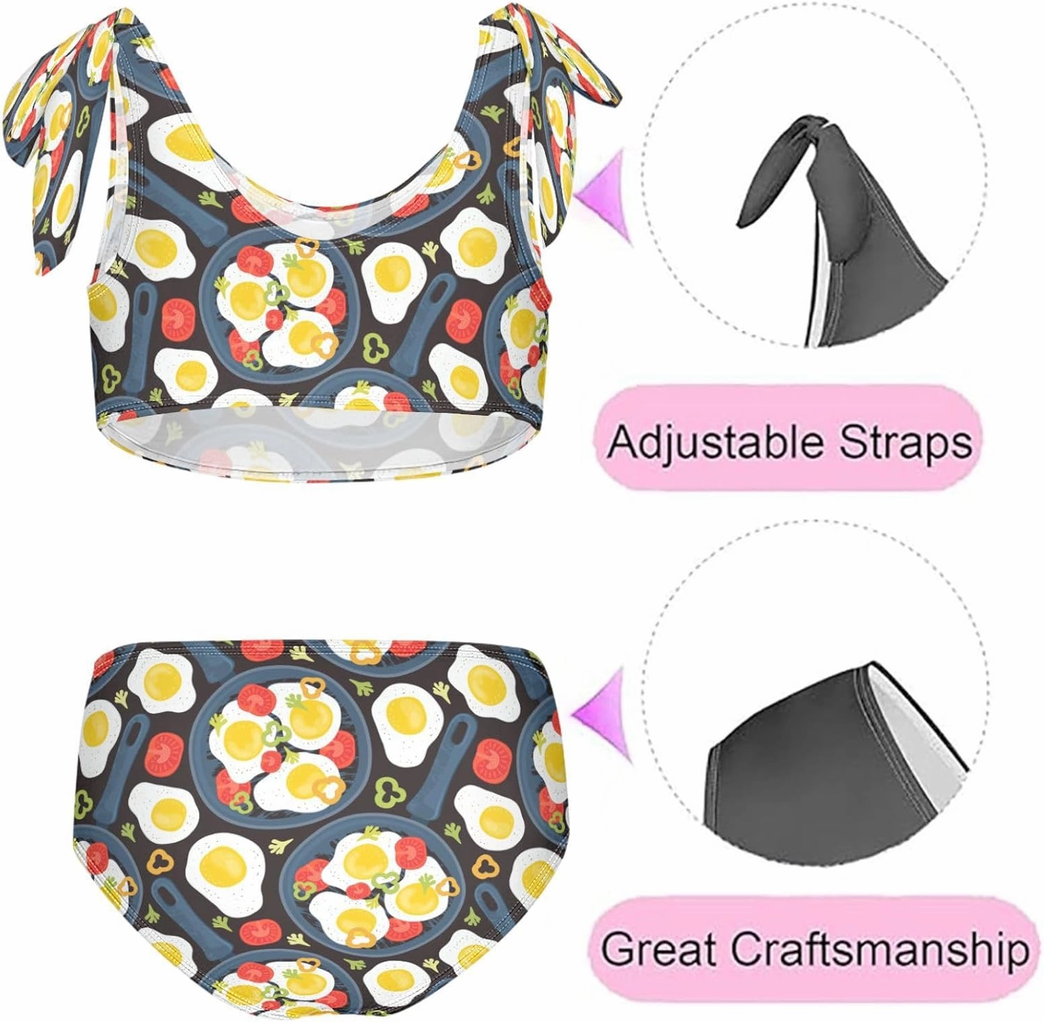 QUGRL Girls Swimsuit Two Piece Swimwear Bathing Suit for Girls Tankini Bikini Set Size 3-12T
